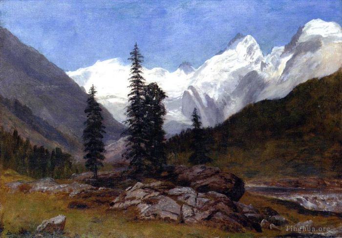 Albert Bierstadt Oil Painting - Rocky Mountain