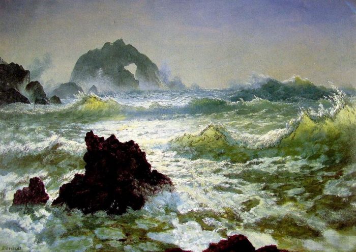 Albert Bierstadt Oil Painting - Seal Rock California