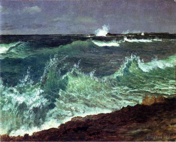 Albert Bierstadt Oil Painting - Seascape luminism seascape