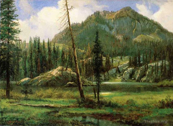 Albert Bierstadt Oil Painting - Sierra Nevada Mountains