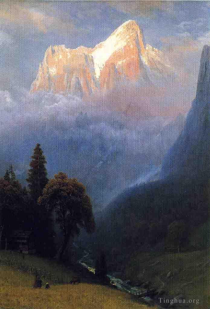 Albert Bierstadt Oil Painting - Storm Among the Alps