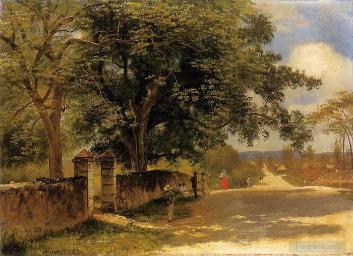 Albert Bierstadt Oil Painting - Street in Nassau