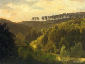 Artist Albert Bierstadt's Work - Sunrise over Forest and Grove