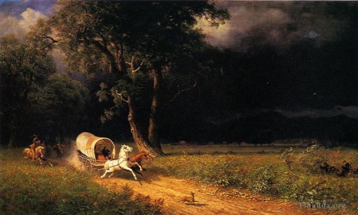 Albert Bierstadt Oil Painting - The Ambush