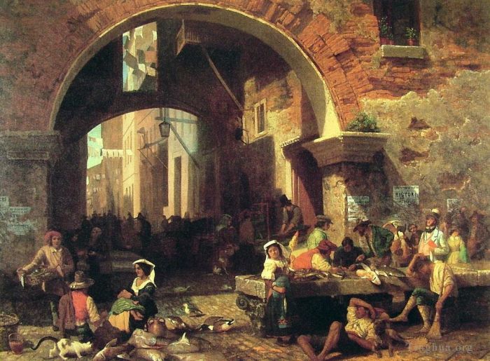 Albert Bierstadt Oil Painting - The Arch of Octavius luminism