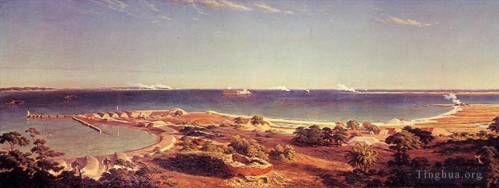 Albert Bierstadt Oil Painting - The Bombardment of Fort Sumter