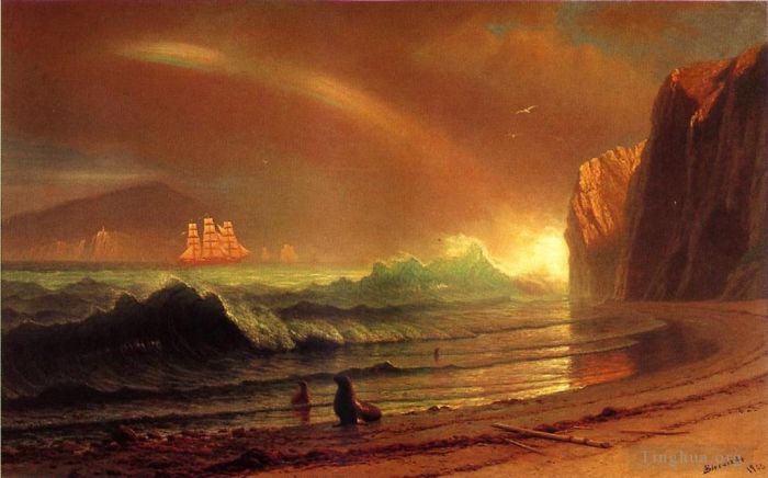 Albert Bierstadt Oil Painting - The Golden Gate