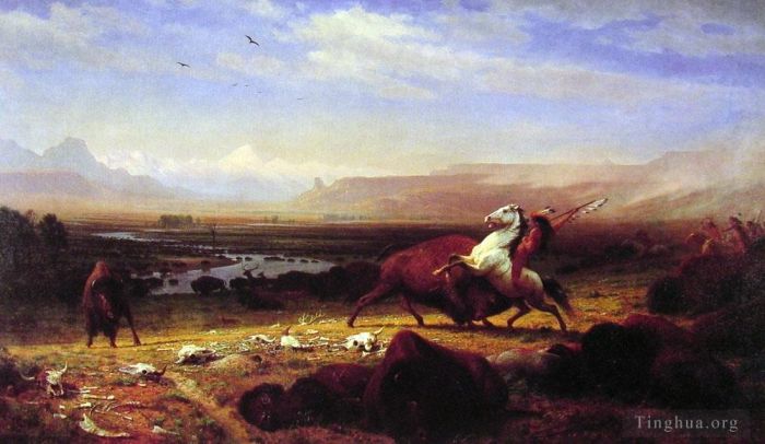 Albert Bierstadt Oil Painting - The Last of the Buffalo