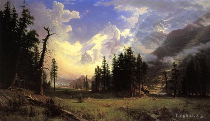 Albert Bierstadt Oil Painting - The Morteratsch Glacier Upper Engadine Valley Pontresina
