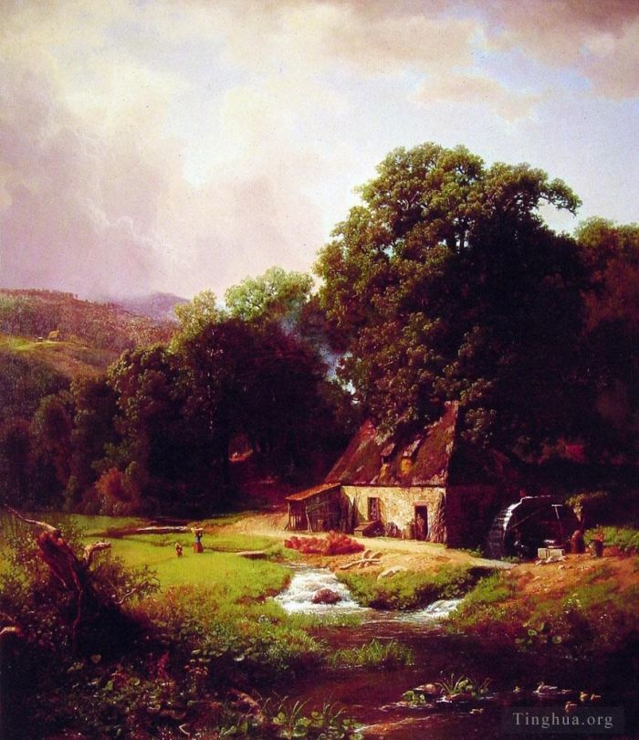 Albert Bierstadt Oil Painting - The Old Mill