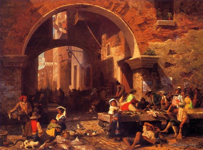 Albert Bierstadt Oil Painting - The Portico of Octavia luminism