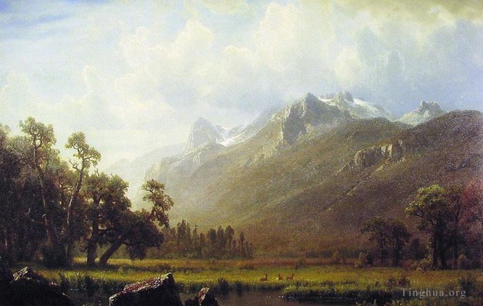 Albert Bierstadt Oil Painting - The Sierras near Lake Tahoe