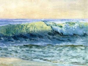 Artist Albert Bierstadt's Work - The Wave luminism seascape