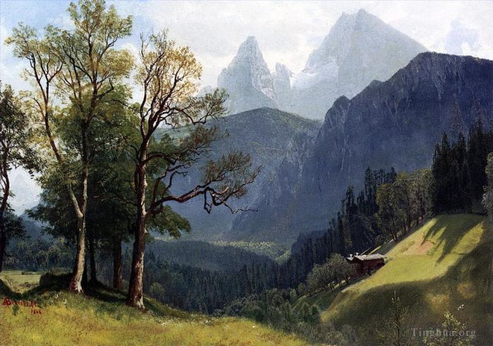 Albert Bierstadt Oil Painting - Tyrolean Lansscape