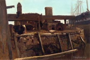 Artist Albert Bierstadt's Work - Wharf Scene