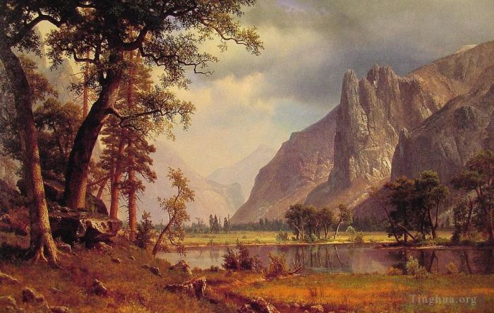 Albert Bierstadt Oil Painting - Yosemite Valley