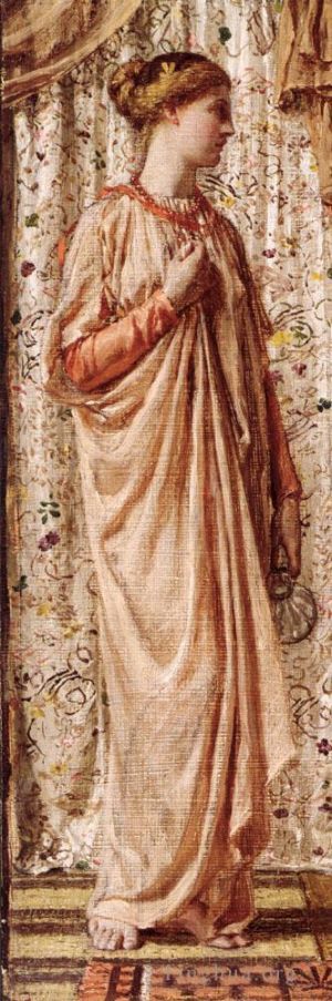 Artist Albert Joseph Moore's Work - Standing Female Figure Holding a Vase
