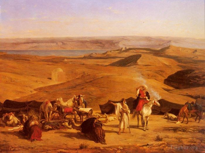 Alberto Pasini Oil Painting - The Desert Encampment