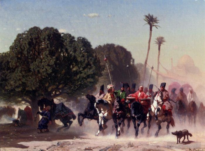 Alberto Pasini Oil Painting - The Horse Guard