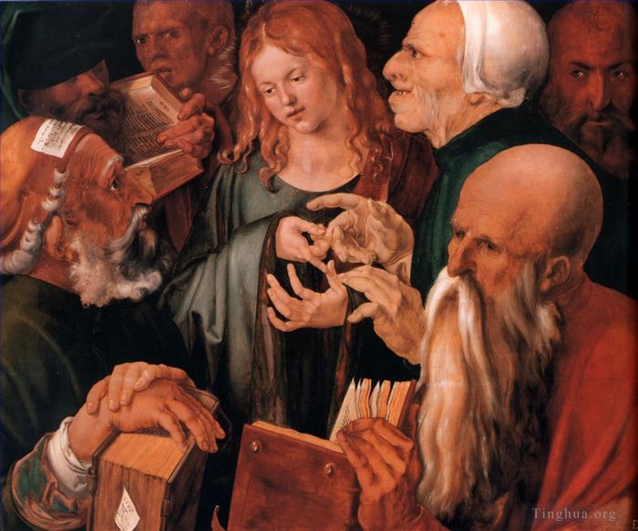 Albrecht Durer Oil Painting - Christ among the Doctors