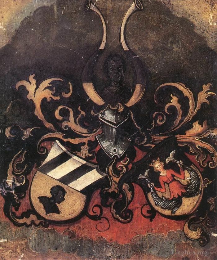 Albrecht Durer Oil Painting - Combined Coat of Arms of the Tucher and Rieter Families
