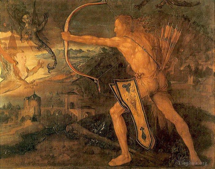 Albrecht Durer Oil Painting - Hercules kills the Symphalic Bird