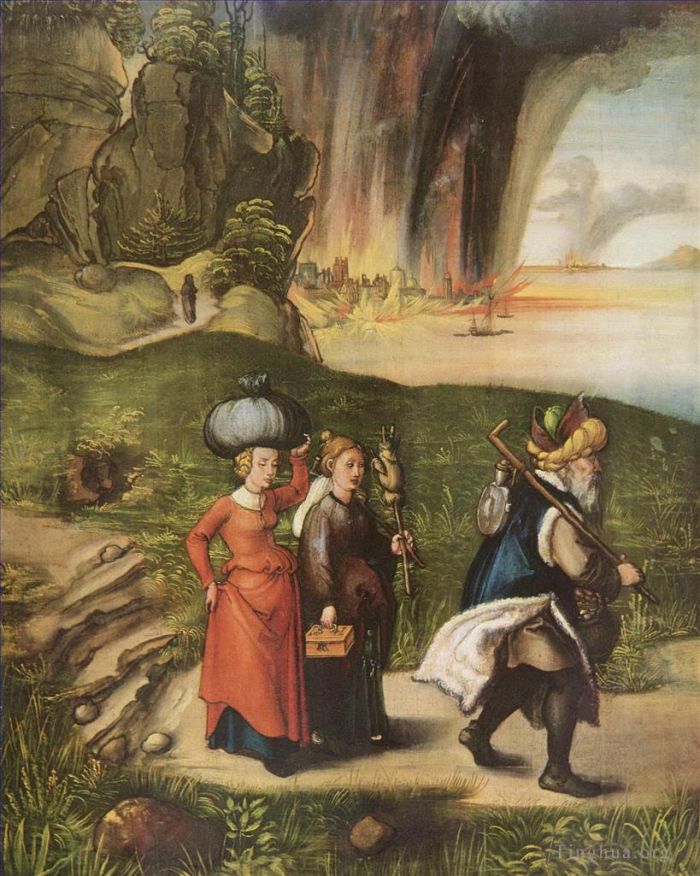 Albrecht Durer Oil Painting - Lots escape