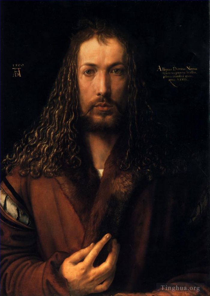 Albrecht Durer Oil Painting - Self-Portrait (Self-Portrait with Fur-Trimmed Robe)