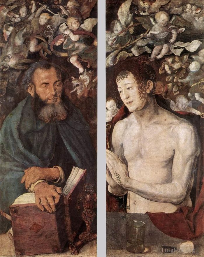 Albrecht Durer Oil Painting - The Dresden Altarpiece side wings