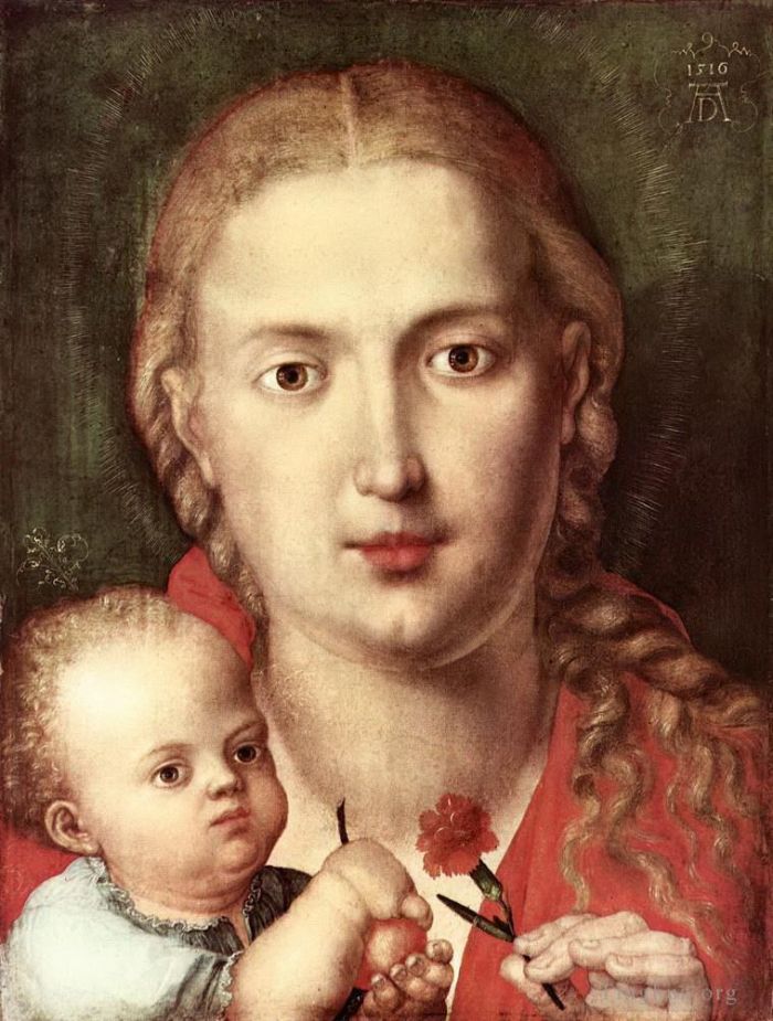 Albrecht Durer Oil Painting - The Madonna of the Carnation