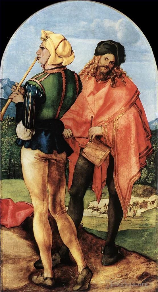 Albrecht Durer Oil Painting - Two Musicians