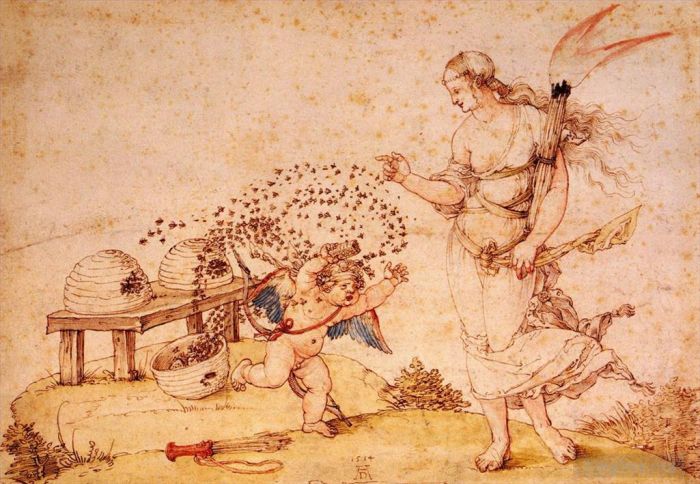 Albrecht Durer Various Paintings - Cupid the Honey Thief