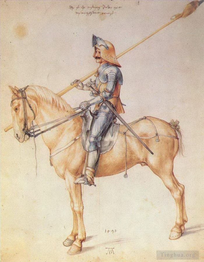 Albrecht Durer Various Paintings - Knight On Horseback