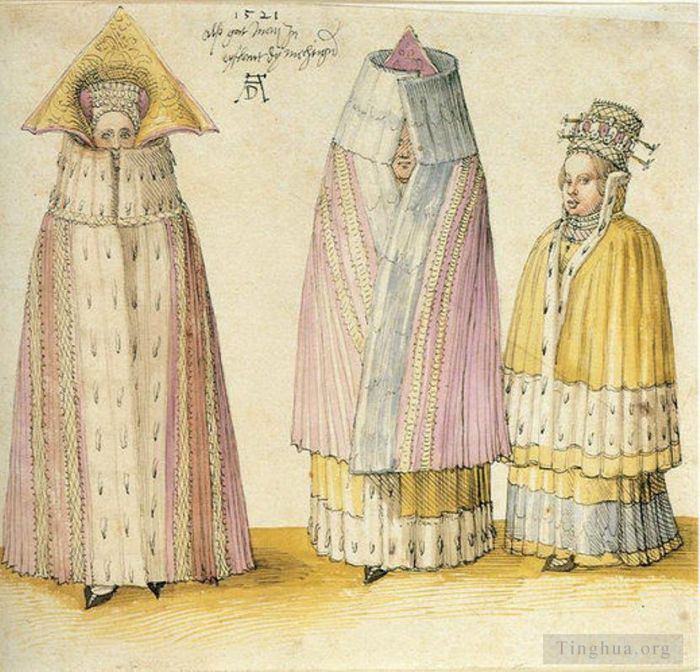 Albrecht Durer Various Paintings - Three Mighty Ladies from Livonia