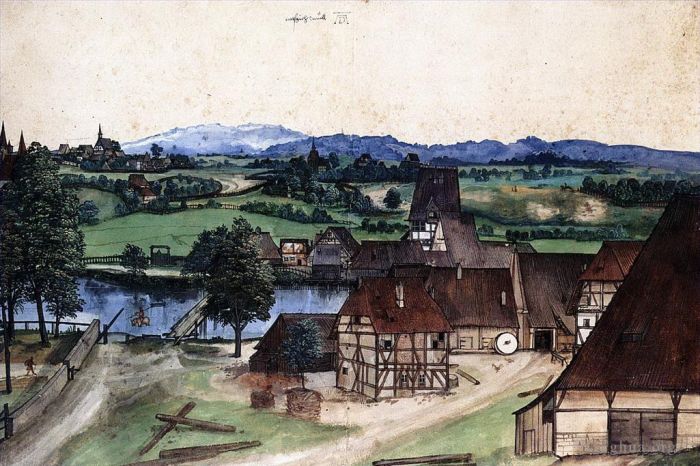Albrecht Durer Various Paintings - The Wire-Drawing Mill