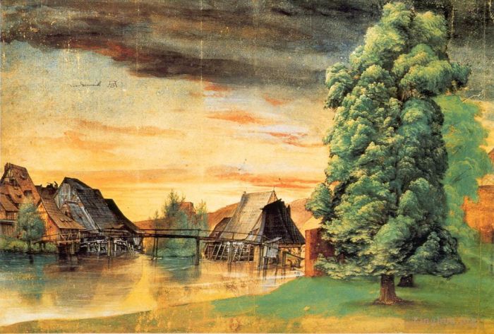 Albrecht Durer Various Paintings - Willow Mill