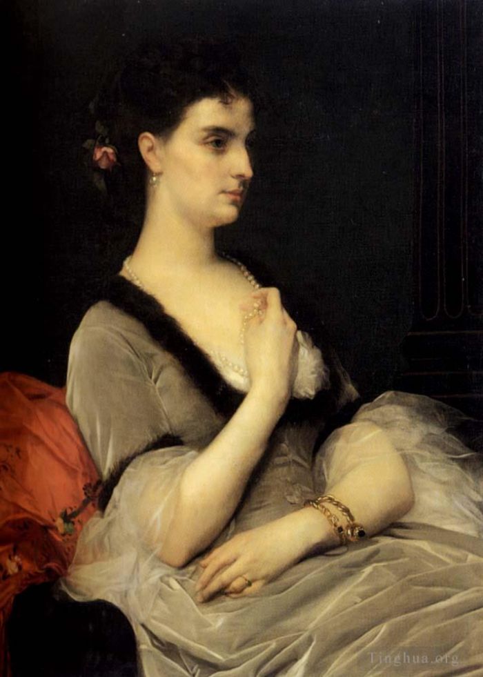 Alexandre Cabanel Oil Painting - Portrait Of Countess E A Vorontsova Dashkova