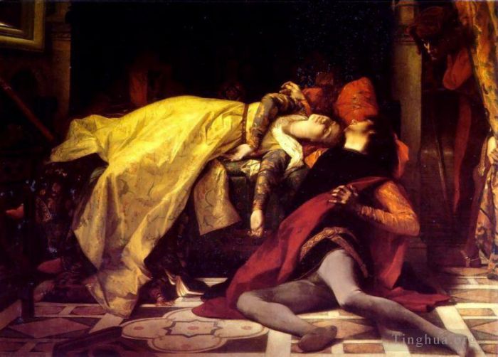 Alexandre Cabanel Oil Painting - The Death of Francesca de Rimini and Paolo Malatesta