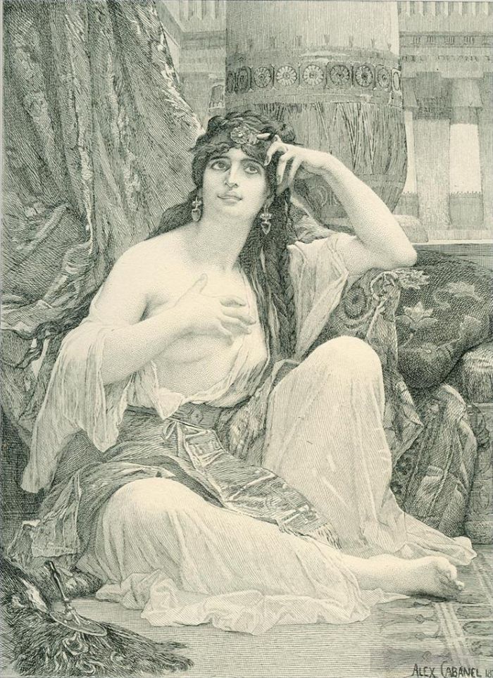 Alexandre Cabanel Various Paintings - The Sulamite engraving
