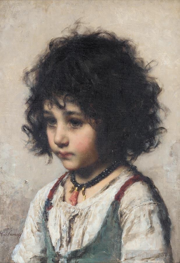 Alexei Harlamov Oil Painting - Young Girl