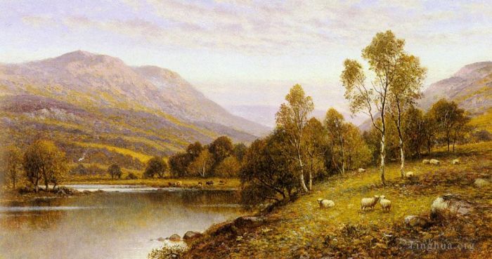 Alfred Glendening Oil Painting - Early Evening Cumbria
