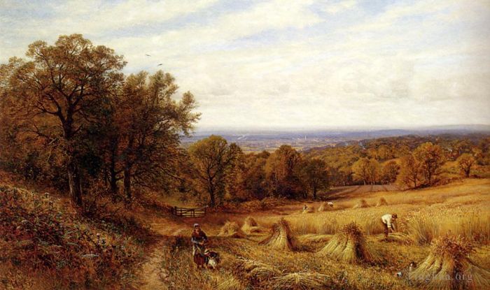 Alfred Glendening Oil Painting - Harvest Time