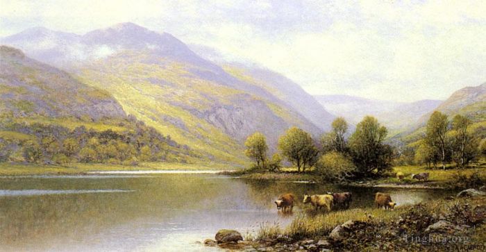 Alfred Glendening Oil Painting - Near Capel Curig North Wales