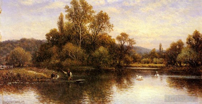 Alfred Glendening Oil Painting - The Ferry