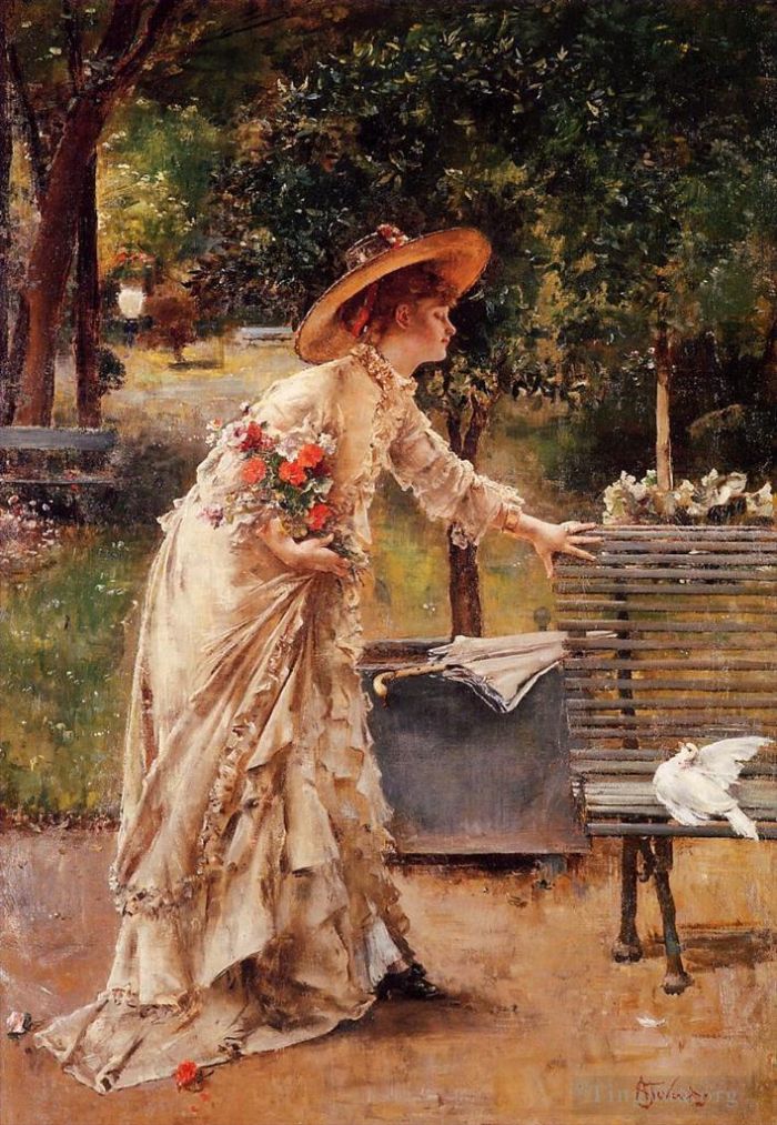 Alfred Stevens Oil Painting - Afternoon in the Park
