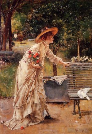 Artist Alfred Stevens's Work - Afternoon in the Park