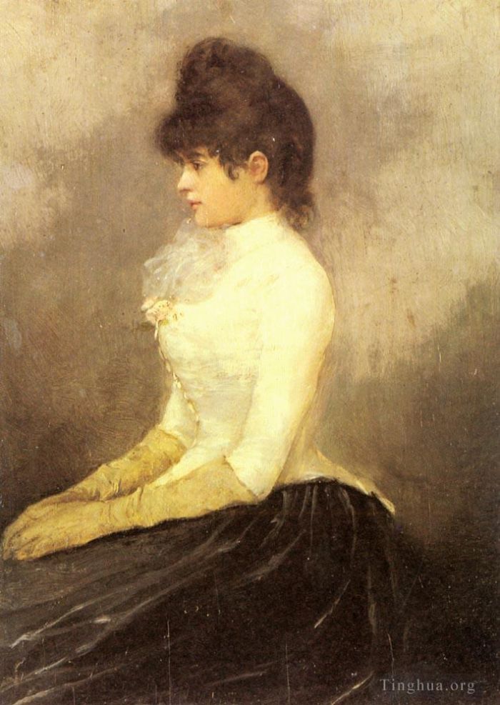 Alfred Stevens Oil Painting - The Baroness Von Munchhausen
