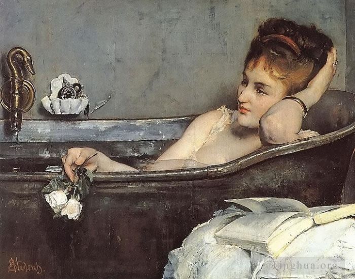 Alfred Stevens Oil Painting - The Bath