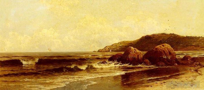 Alfred Thompson Bricher Oil Painting - Breaking Surf