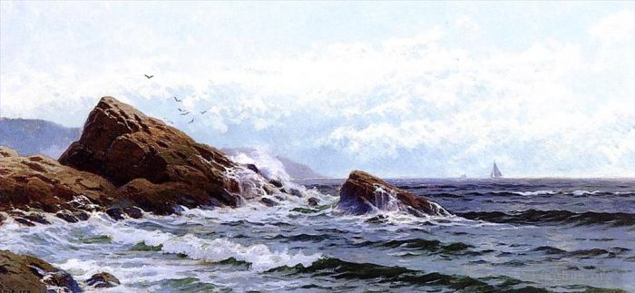 Alfred Thompson Bricher Oil Painting - Crashing Waves